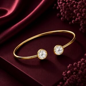 18kt Gold-Plated Diamond Bliss Duo Chime Cuff Bracelet