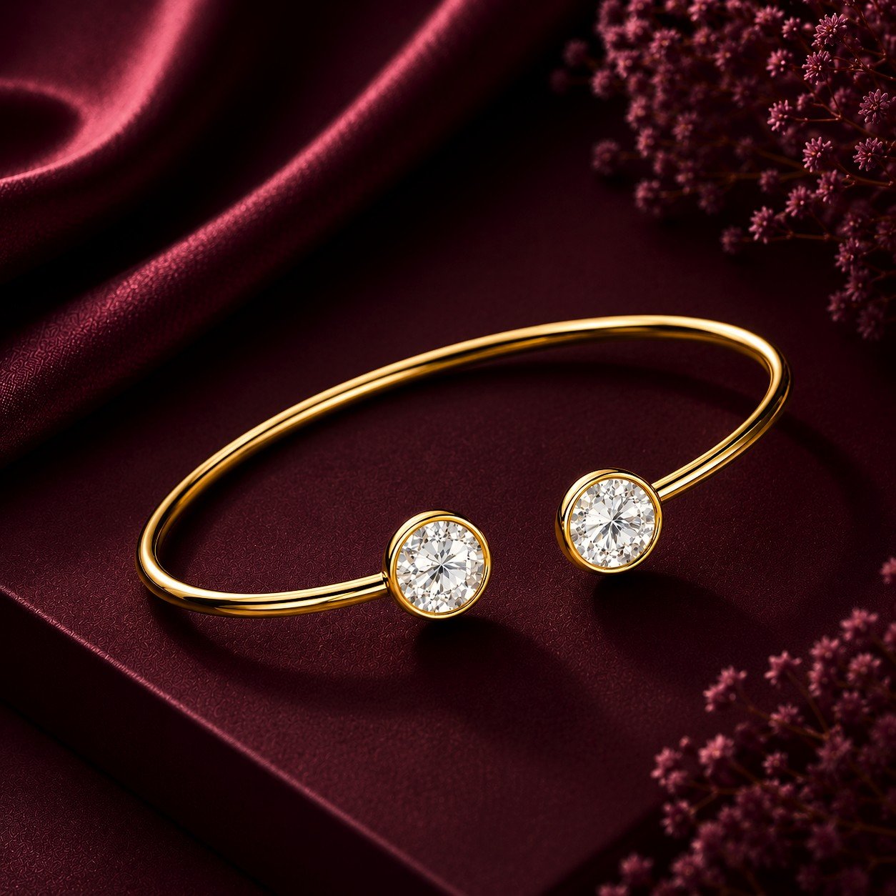 18kt Gold-Plated Diamond Bliss Duo Chime Cuff Bracelet