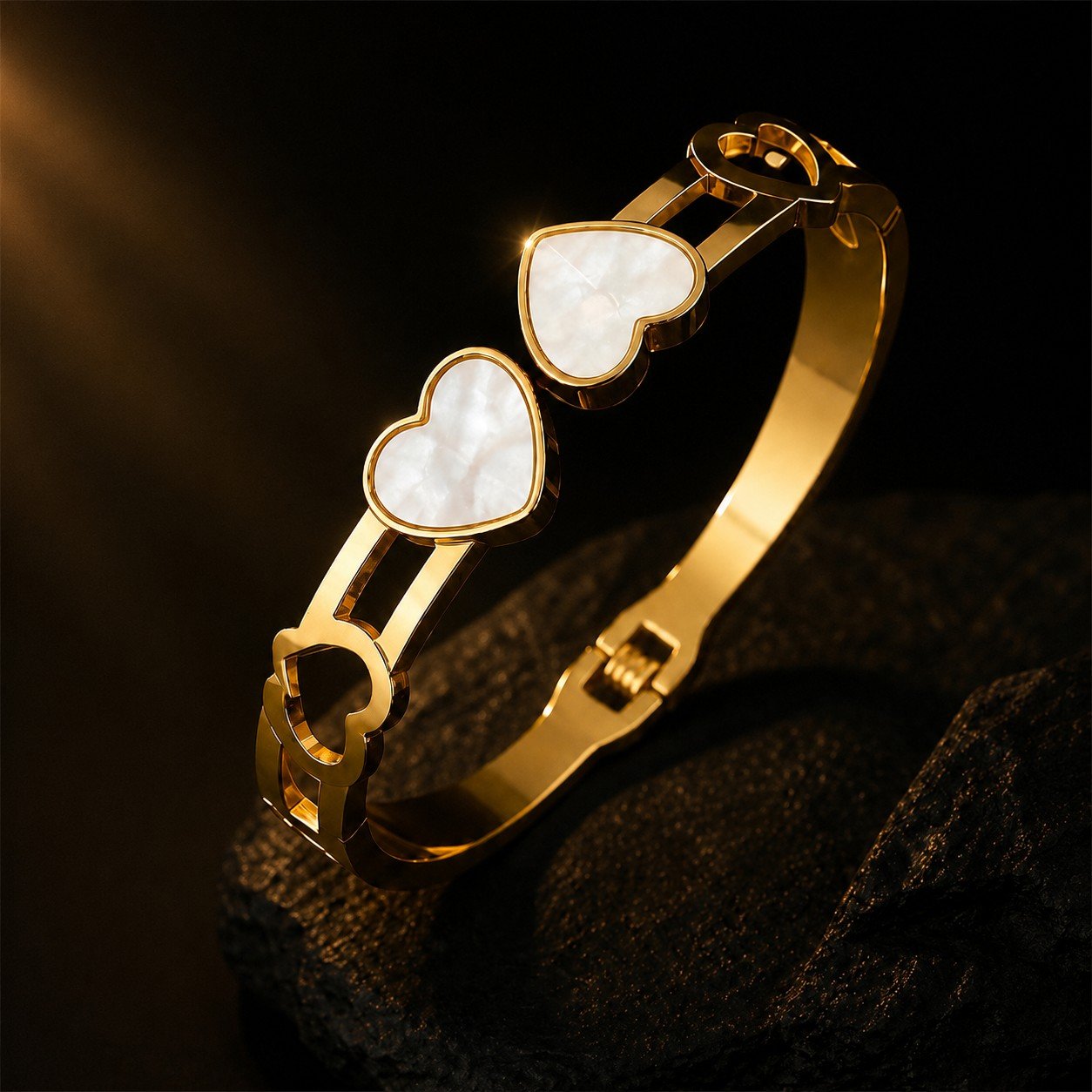 18kt Gold-Plated Cupidé Ivory Amour Cuff