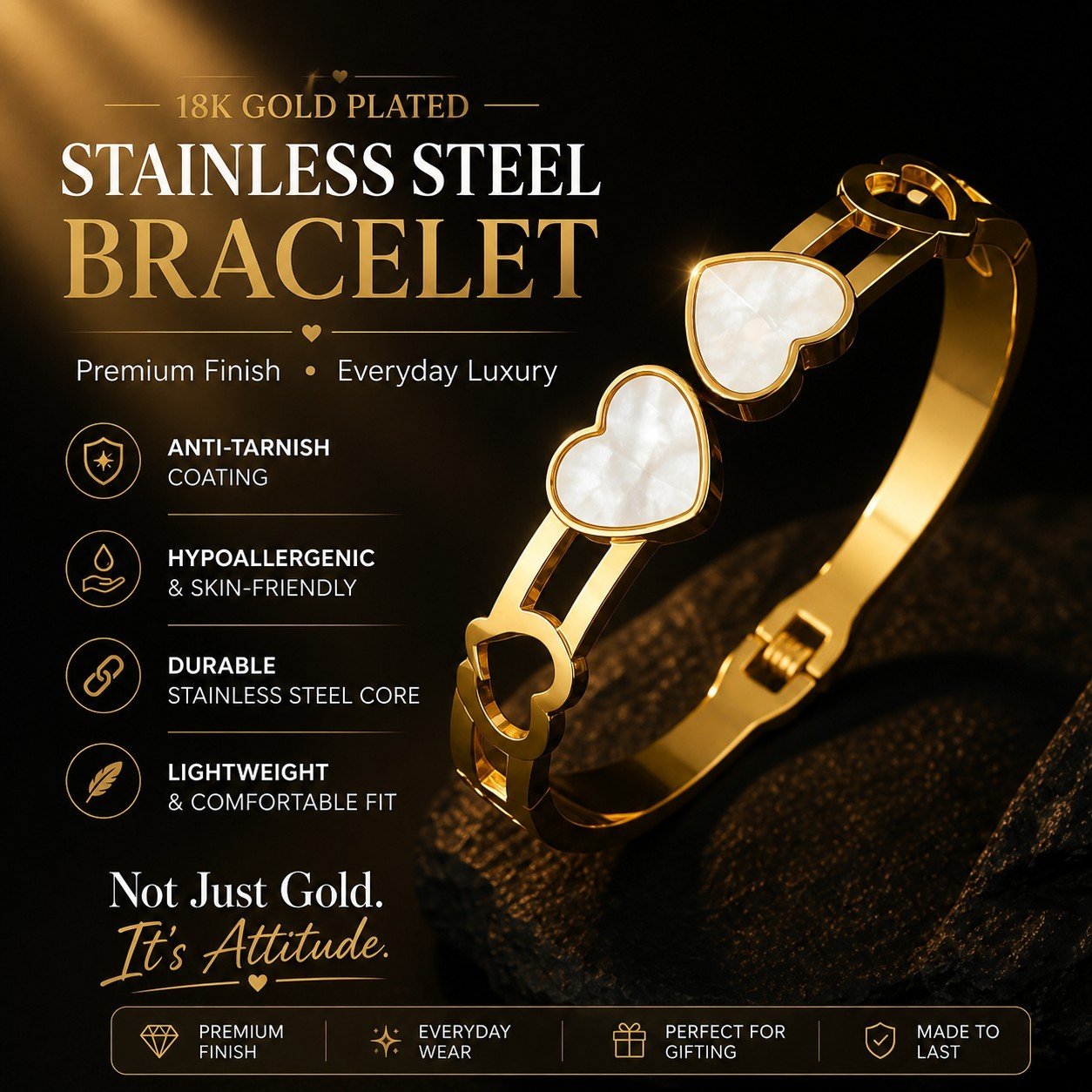 18kt Gold-Plated Cupidé Ivory Amour Cuff - Image 4