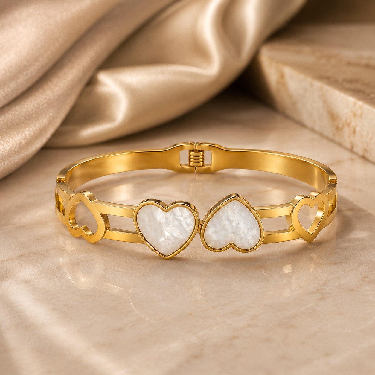 18kt Gold-Plated Cupidé Ivory Amour Cuff - Image 3